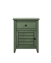 Streamdale Furniture Antique Green Veneer Transitional Nightstand with Storage Drawer
