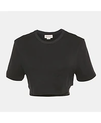 Pre-Owned Alexander Mcqueen Women's Black Cotton Layered Corset T-Shirt