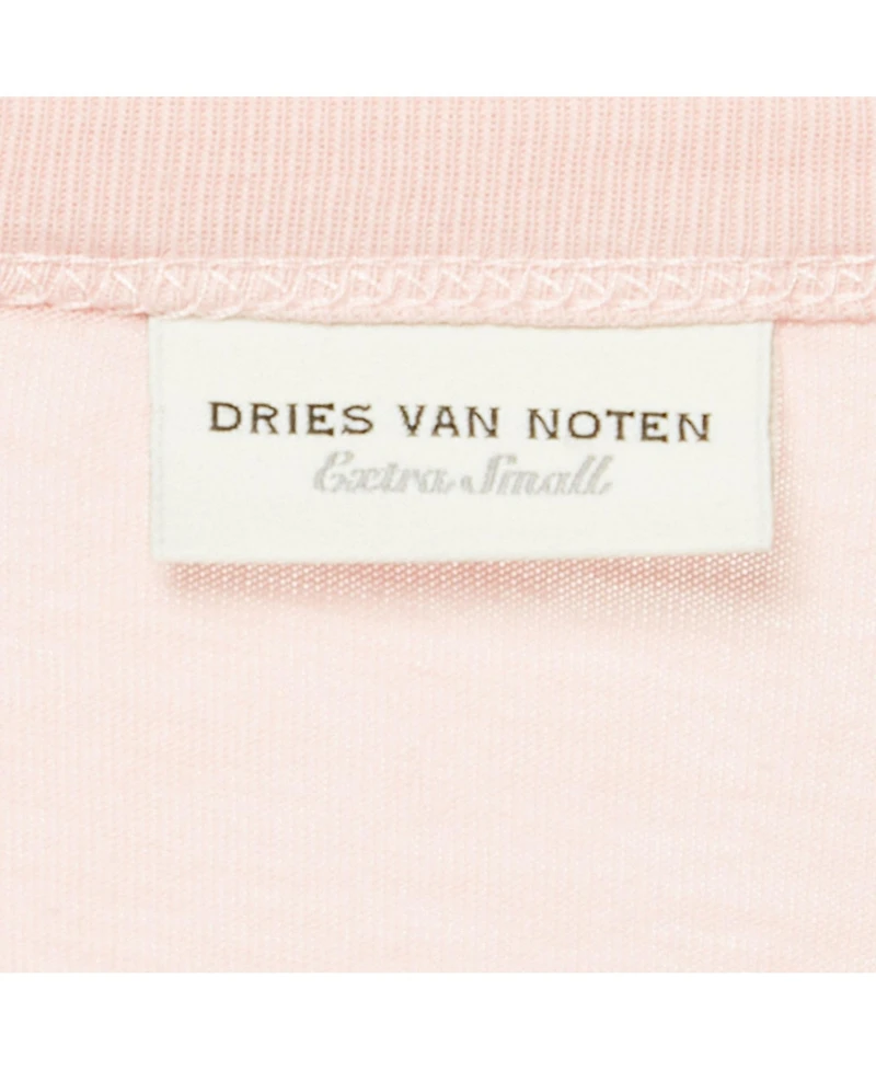 Pre-Owned Dries Van Noten Women's Pink Jersey Shirring Detail Top