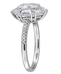 Macy's Moissanite (2-1/4 ct. t.w.) Multi-Cluster Ring in Sterling Silver