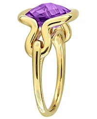Macy's Amethyst (4-1/2 ct. t.w.) Solitaire Ring 18k Gold Flash Plated Sterling Silver