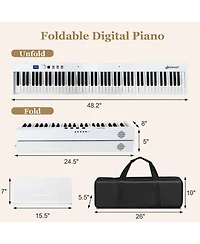 Costway 88-Key Folding Electric Piano Keyboard Semi Weighted Full Size Midi Toy