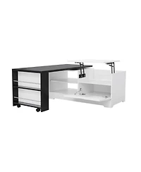 Streamdale Furniture Farmhouse Lift Top Coffee Table with Barn Doors & Hidden Storage