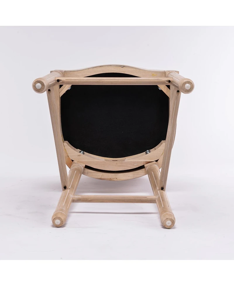 Streamdale Furniture Streamdale French Country Wooden Barstools with Rattan Back & Upholstered Seat, Set of 2