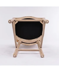 Streamdale Furniture Streamdale French Country Wooden Barstools with Rattan Back & Upholstered Seat, Set of 2