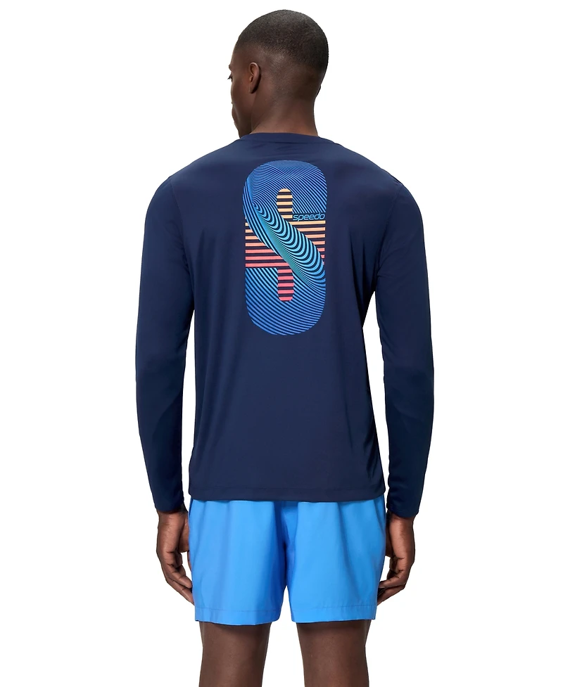 Speedo Men's Long-Sleeve Graphic Swim T-Shirt