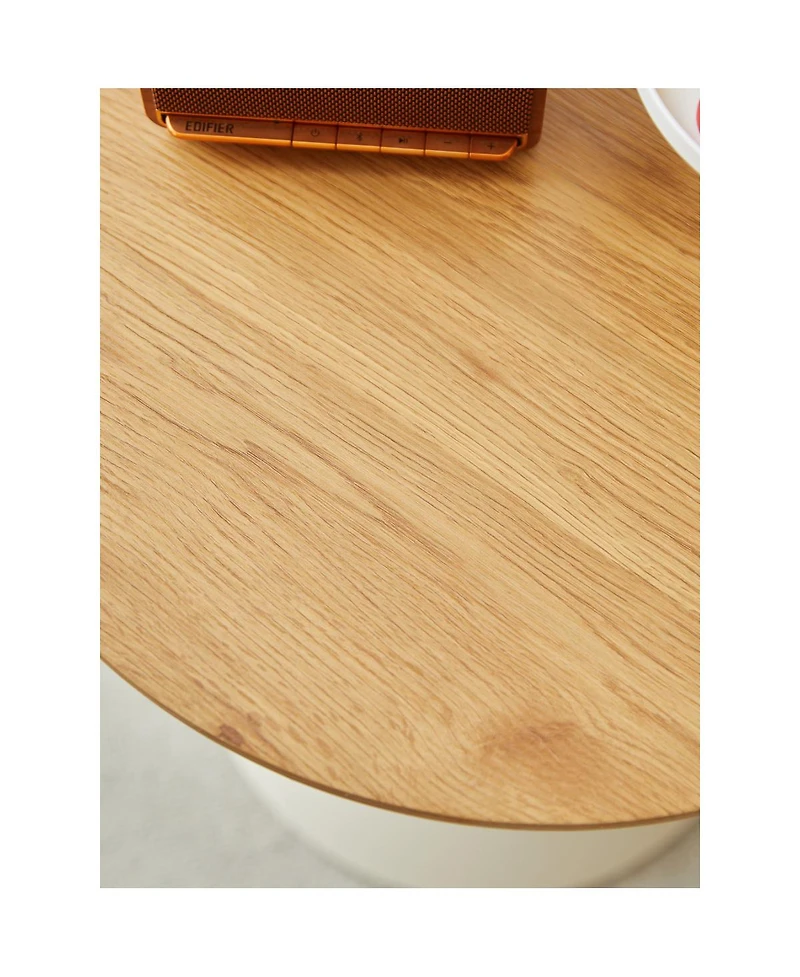 Streamdale Furniture Elegant Double Cone Coffee Table Set with Wood Veneer Tops