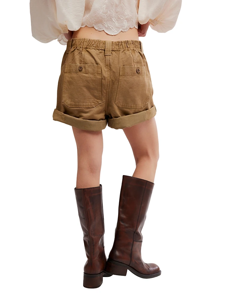 Free People Women's Sakura Rolled Leg Cargo Shorts