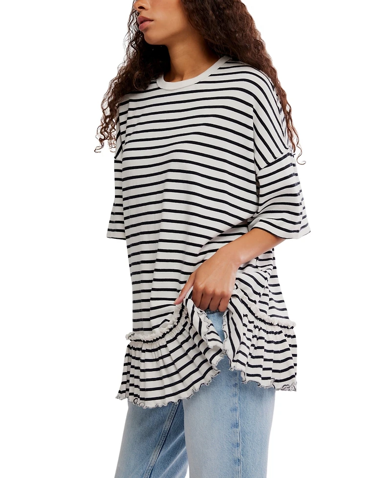 Free People Women's Why Yes Striped Crew Neck Top