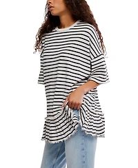 Free People Women's Why Yes Striped Crew Neck Top