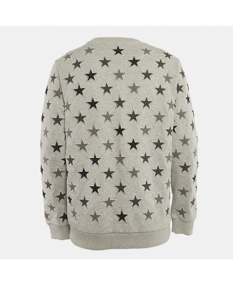 Pre-Owned Givenchy Men's Grey Star Embroidery Cotton Sweatshirt