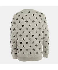 Pre-Owned Givenchy Men's Grey Star Embroidery Cotton Sweatshirt