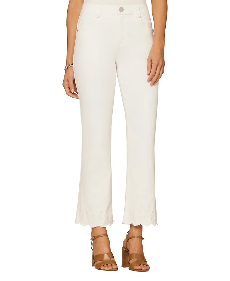 Democracy Petite High Rise Cropped Itty Bitty Flare Jeans