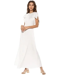 Alexia Admor Women's Danica Crewneck Flutter Sleeve Cap Midi Dress