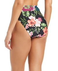 Bar Iii Women's Tropical Heat V-Cut Waist High-Leg Swim Bottoms, Macy's Exclusive