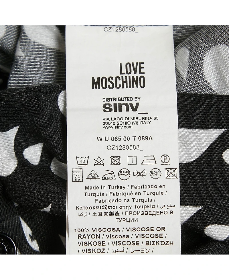 Pre-Owned Love Moschino Women's Black Drop Print Short Sleeved Playsuit