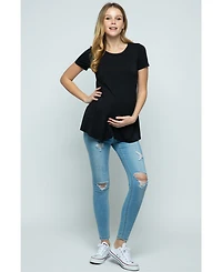 Hello Miz Maternity Short Sleeve Layered Wrap Nursing Top
