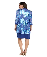R & M Richards Plus Foil Print Jacket Dress