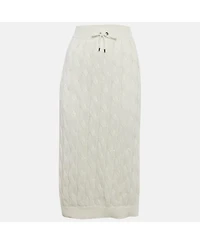 Pre-Owned Brunello Cucinelli Women's Cable Knit Tie Detail Midi Skirt