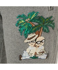 Pre-Owned Dolce & Gabbana Women's Grey Cotton Dgfamily Joggers