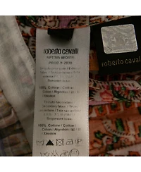 Pre-Owned Roberto Cavalli Women's Multicolor Printed Cotton Maxi Skirt
