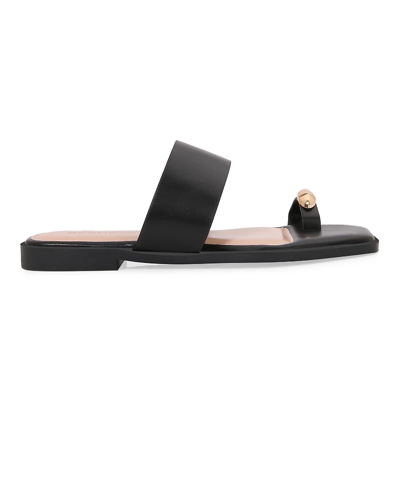 Berness Women's Kamila Gold-Tone Toe-Loop Slide Sandals