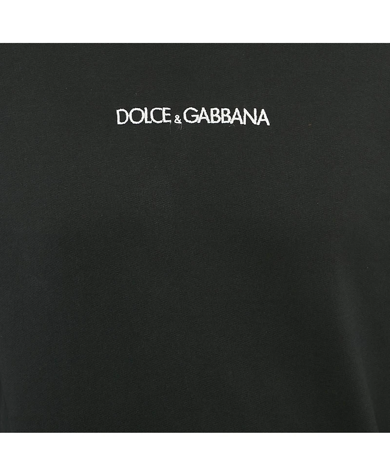 Pre-Owned Dolce & Gabbana Men's Black Logo Embroidered Cotton Sweatshirt