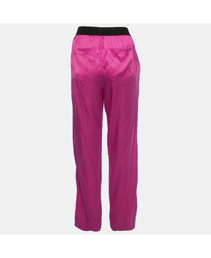 Pre-Owned Tom Ford Women's Pink Logo Band Silk Pj Pants