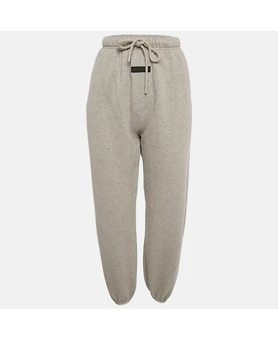 Pre-Owned Fear Of God Women's Grey Cotton Knit Fleece Lined Sweatpants