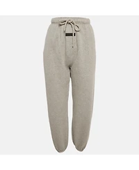 Pre-Owned Fear Of God Women's Grey Cotton Knit Fleece Lined Sweatpants