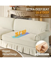 Streamdale Furniture Luxuriously Comfortable 3&4-Seater Cloud Couch, Chenille Sofa with Rolled Arms