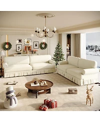 Streamdale Furniture Luxuriously Comfortable 3&4-Seater Cloud Couch, Chenille Sofa with Rolled Arms