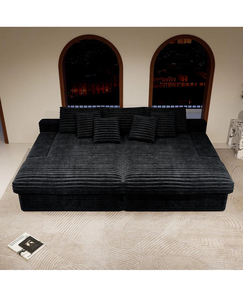 Streamdale Furniture Modular Sectional Sofa Seat, Upholstered Couch for Living Room, Black