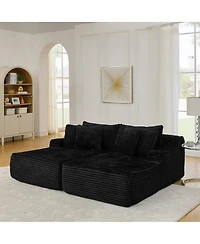 Streamdale Furniture velvet two-seater lazy sofa, No Assembly Required