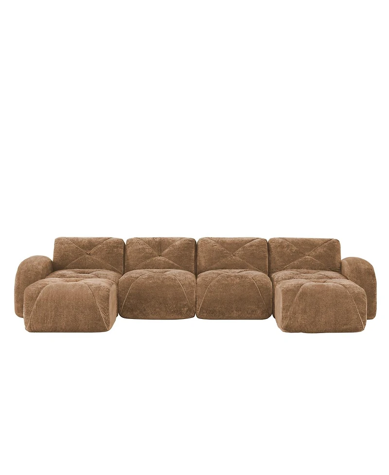 Streamdale Furniture U-shaped Boneless Sofa, Tufted, High Density Sponge, Anti-Slip