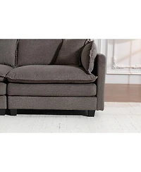 Streamdale Modern 2-Seat 78.74" Sectional Sofa with Waist Pillows and Chaise Lounge