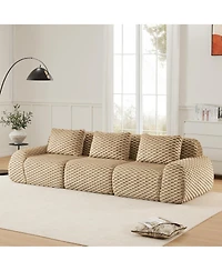 Streamdale Furniture Modern Modular Sectional Sofa, Flannelette Fabric, Oversized 3-Seater Couch, Light Camel