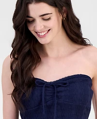 Just Polly Juniors' Sweetheart-Neck Strapless Jacquard Tube Top