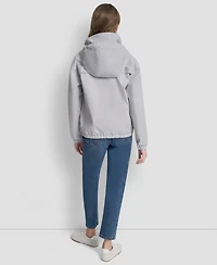 Dkny Women's Stand Collar Bomber Raincoat