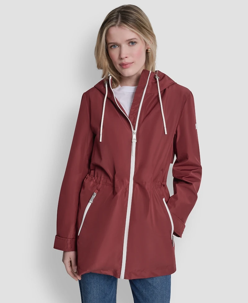 Dkny Women's Sporty Anorak Hooded Raincoat