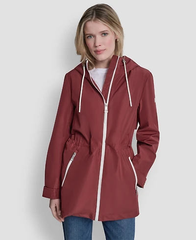 Dkny Women's Sporty Anorak Hooded Raincoat