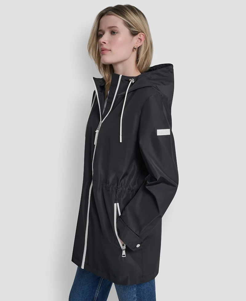 Dkny Women's Sporty Anorak Hooded Raincoat