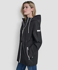 Dkny Women's Sporty Anorak Hooded Raincoat