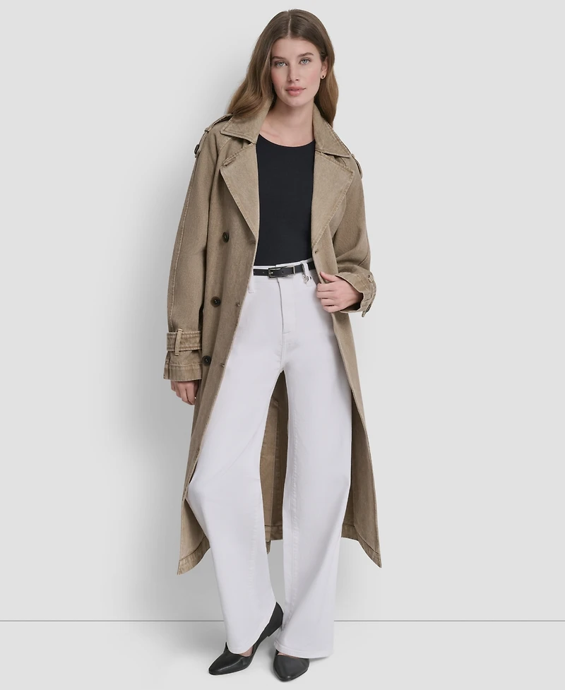 Dkny Women's Double Breasted Belted Trench Coat