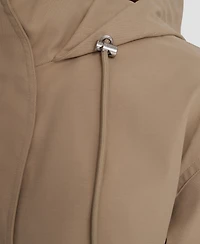 Dkny Women's Stand Collar Bomber Raincoat