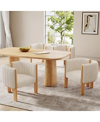 Streamdale Furniture Dining Chairs Set of 4, Modern Fabric Seating with Rubber Wood Frame