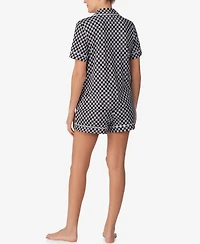 Dkny Women's Short-Sleeve Notch Collar Top & Boxers, 2-Piece Set