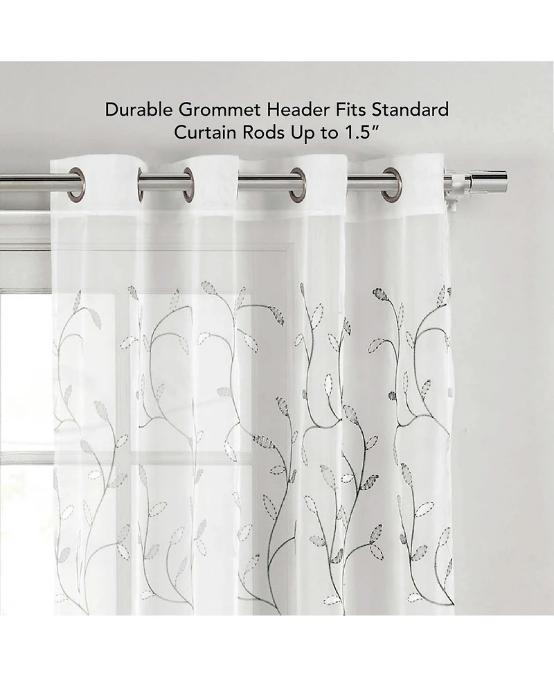 Creative Home Ideas Wavy Leaves Sheer Window Curtains