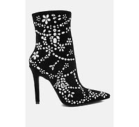London Rag Women's Dunari Diamante Embellished Microfiber Boots