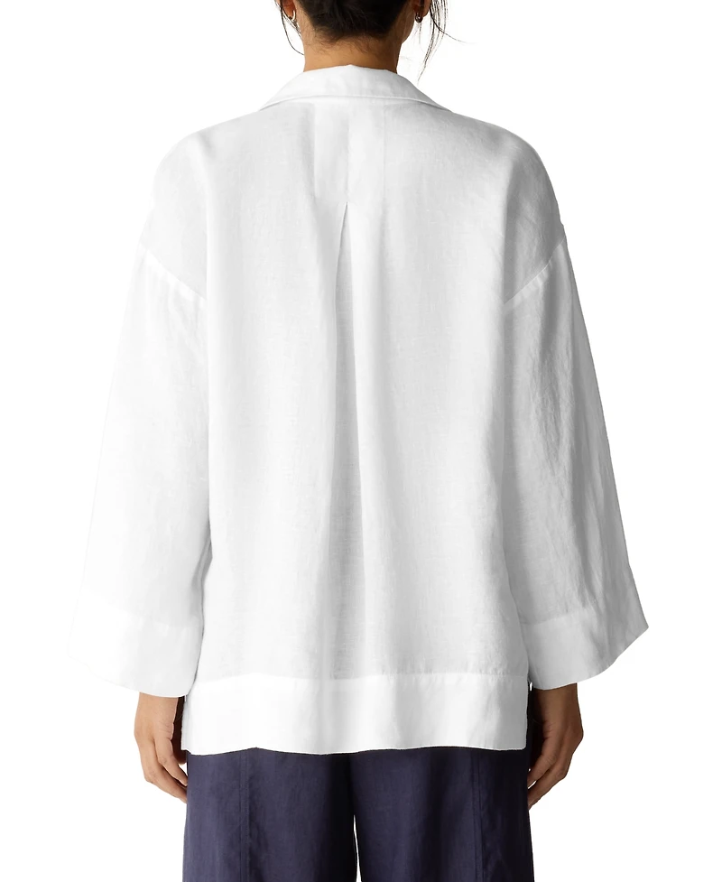 Eileen Fisher Women's Classic Collar Pop-Over Top